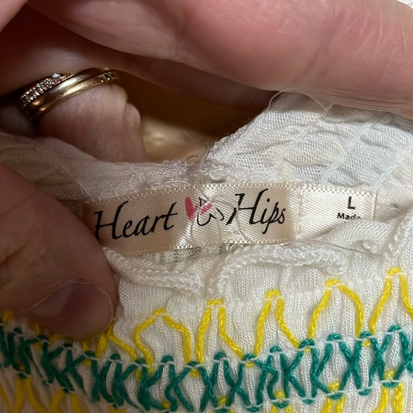 Heart Hips size Large Colorful Striped Sleeveless Cropped Smock Super Soft Top - Picture 2 of 7